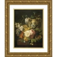 thumbnail image 1 of Peter Faes 19x24 Gold Ornate Framed and Double Matted Museum Art Print Titled - Flowers by a Stone Vase (1786), 1 of 4