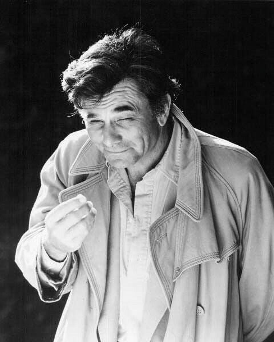 Peter Falk as Columbo wears unbuttoned shirt with his raincoat 24x36 ...
