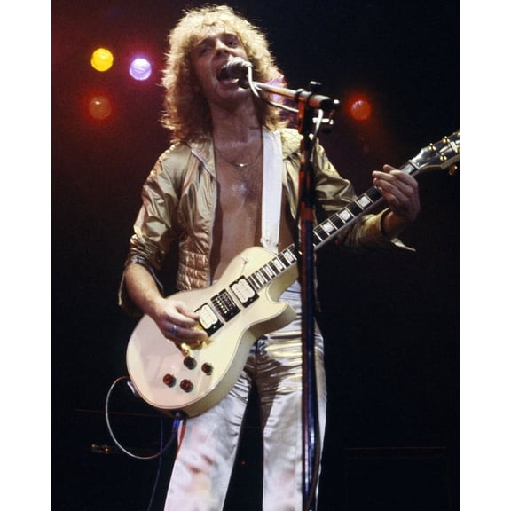 Peter Frampton Plays Guitar In Concert 1970's In Gold Outfit 24X36 Classic Hollywood Posterr