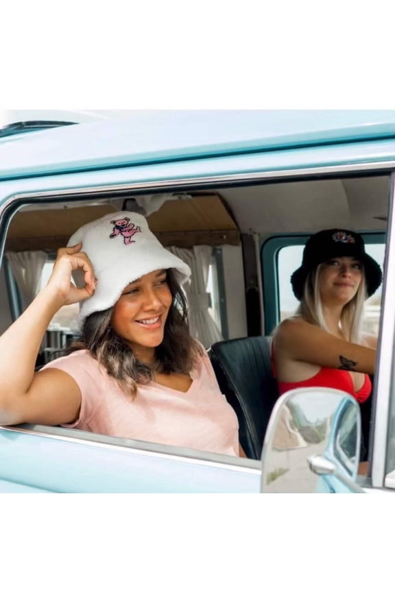 Pink Bear Grateful Dead Polyester Bucket Hat