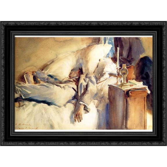 Peter Harrison Asleep 24x19 Black Ornate Wood Framed Canvas Art by Sargent, John Singer