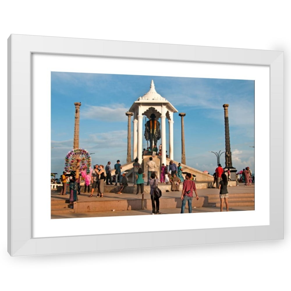 Peter Horree 20x14 White Modern Wood Framed Wall Art Titled Mahatma