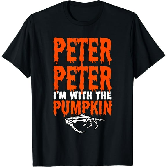 Peter I'm with the Pumpkin Halloween Costume Couple T-Shirt