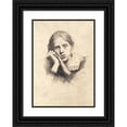 thumbnail image 1 of Peter Ilsted 14x18 Black Ornate Wood Framed Double Matted Museum Art Print Titled - Portrait of My Wife (1899), 1 of 5