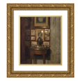 thumbnail image 1 of Peter Ilsted 20x22 Gold Ornate Framed and Double Matted Museum Art Print Titled - Interior with a Samovar. Evening (1902), 1 of 4