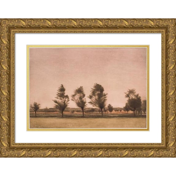 Peter Ilsted 24x18 Gold Ornate Framed and Double Matted Museum Art Print Titled - Landscape from Falster (1931)