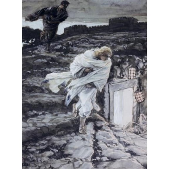 Peter & John Run to the Sepulchre James Tissot 1836-1902 French Jewish Museum New York USA Print - 18 x 24 in.