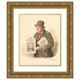 thumbnail image 1 of Peter Kraemer The Younger 15x18 Gold Ornate Wood Frame and Double Matted Museum Art Print Titled - Munich Newspaper Seller (1915), 1 of 4