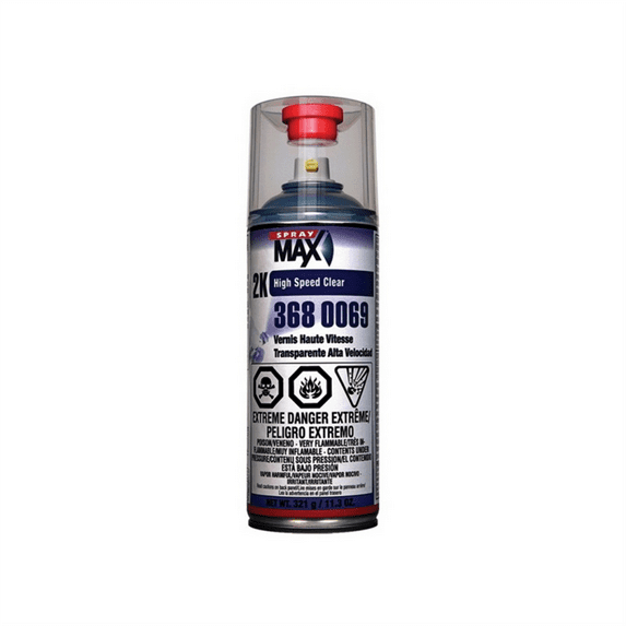 SprayMax 3680069 2K Clear Coat, 11.3 oz, High-Gloss, 34% Solids Content