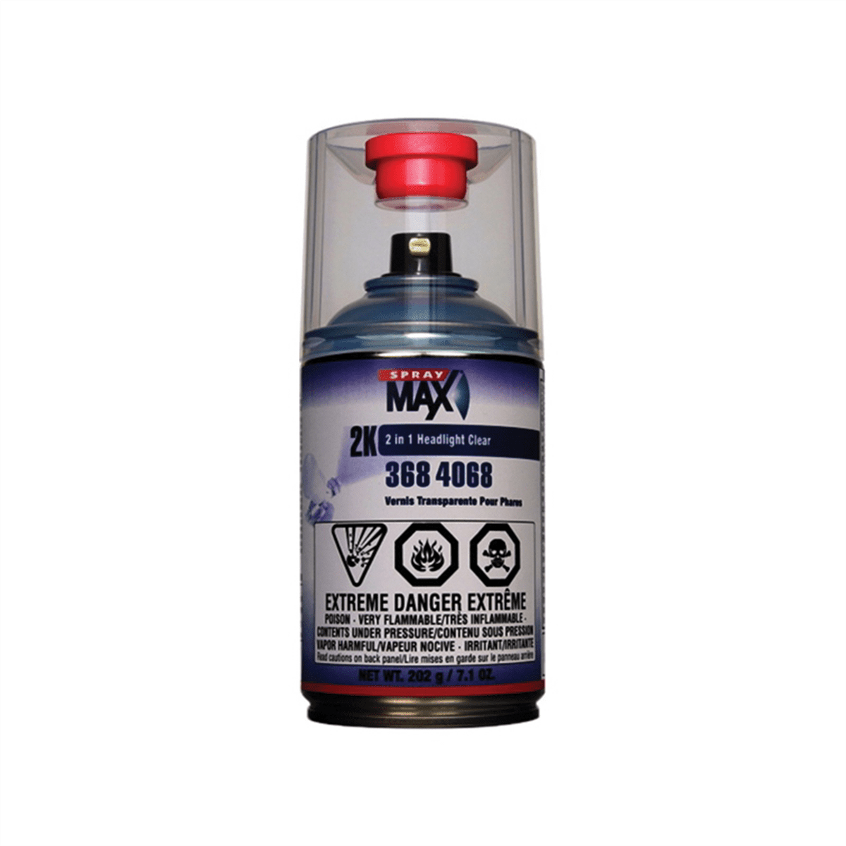 SprayMax 3684068 2K 2-in-1 Clear Coat, 250 mL, Gloss, 58% Solids