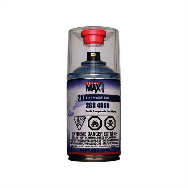 SprayMax 3684068 2K 2-in-1 Clear Coat, 250 mL, Gloss, 58% Solids