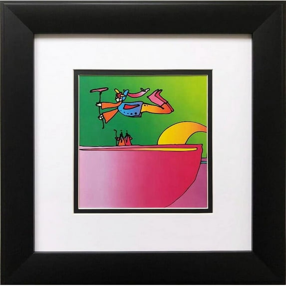 Peter Max "Flower Flyer and Two Sages" New FRAMED Art Generic