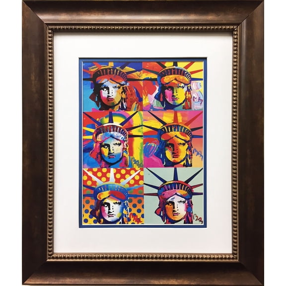 Peter Max "Liberty Heads" CUSTOM FRAMED Print Art POP psychedelic Statue Head Generic