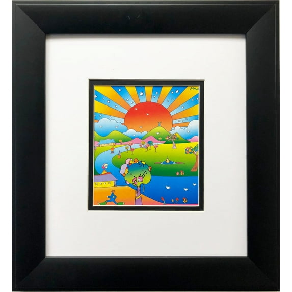 Peter Max "Sustain Comm World '08" NEWLY CUSTOM FRAMED Pop Art Generic