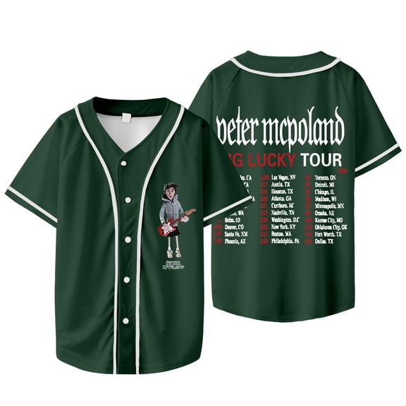 Peter McPoland Big Lucky Tour Baseball Jacket Tee Women Men Fashion V-neck Short Sleeve T-shirts