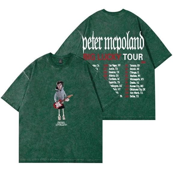 Peter McPoland Big Lucky Tour Merch Vintage Wash T-Shirts Women Men Fashion Cotton Short Sleeve Tee