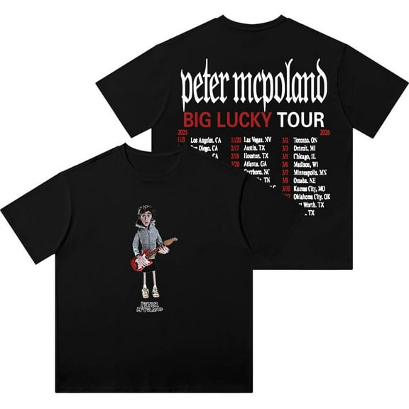 Peter McPoland Big Lucky Tour Merch Vintage Wash T-Shirts Women Men Fashion Cotton Short Sleeve Tee
