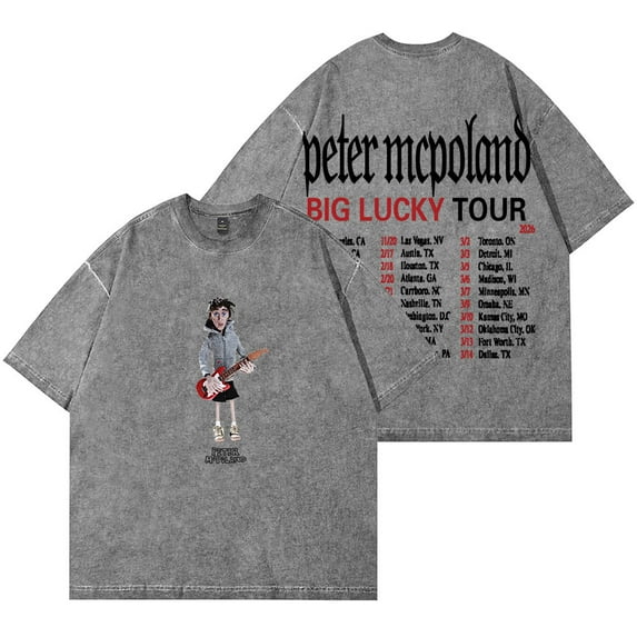 Peter McPoland Big Lucky Tour Merch Vintage Wash T-Shirts Women Men Fashion Cotton Short Sleeve Tee