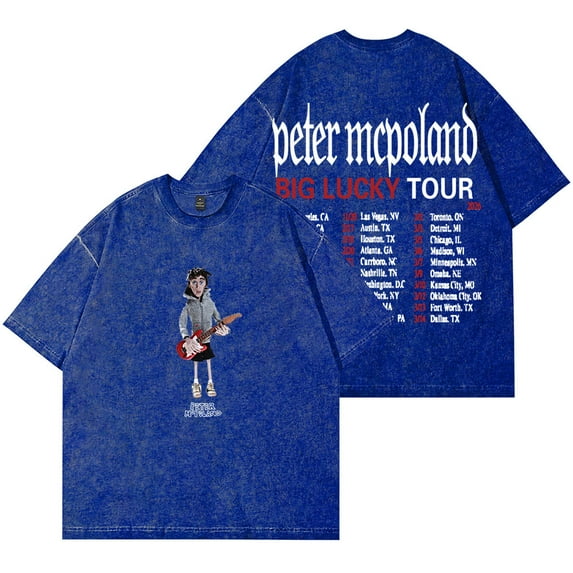 Peter McPoland Big Lucky Tour Merch Vintage Wash T-Shirts Women Men Fashion Cotton Short Sleeve Tee