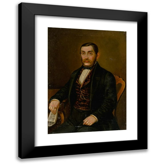 Peter Michal Bohúň 11x14 Black Modern Framed Museum Art Print Titled - Portrait of Mr. Peter Makovicky (1858-1865)
