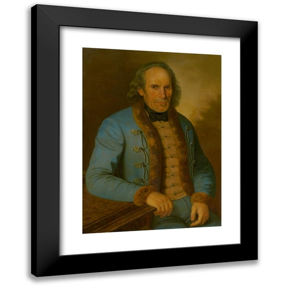 Peter Michal Bohúň 14x18 Black Modern Framed Museum Art Print Titled - Portrait of Miller Jan Hodž (1854-1858)