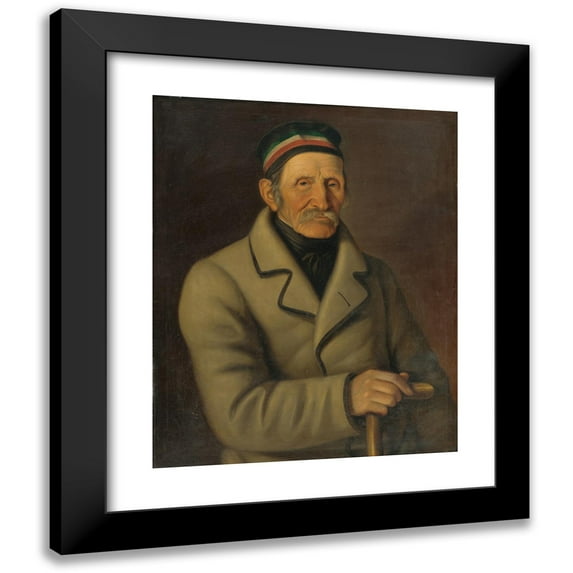 Peter Michal Bohúň 15x18 Black Modern Framed Museum Art Print Titled - Portrait of Michael Kubiny Sr. (1860-1864)