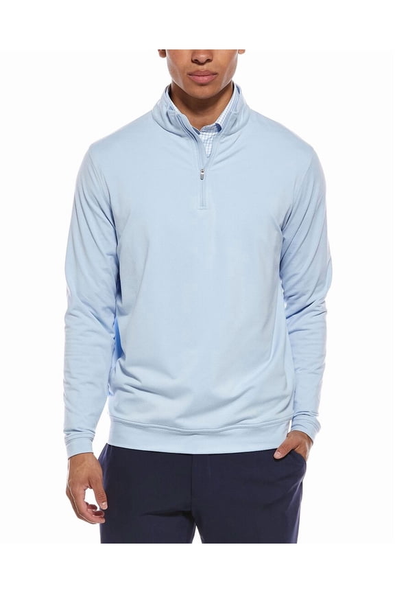 mens 1/4-Zip Pullover, XXL, Blue