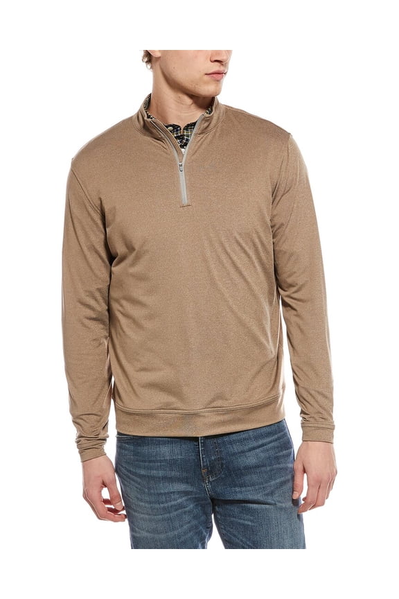 mens 1/4-Zip Pullover, l, Brown