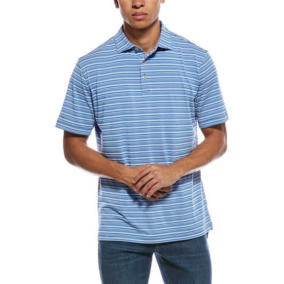 Peter Millar mens  Atrium Performance Jersey Polo Shirt, s, Blue
