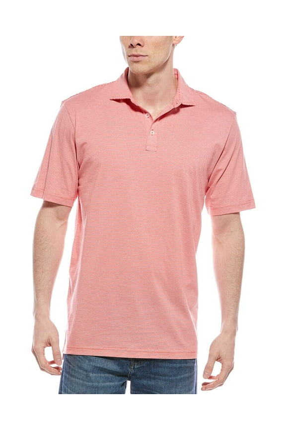 mens Carpenter Stripe Crown Comfort Polo Shirt, s, Red