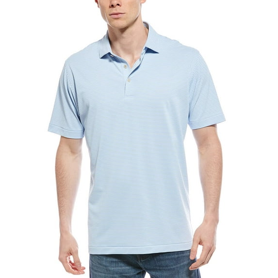 Peter Millar mens Grace Performance Mesh Polo Shirt, XL, Blue