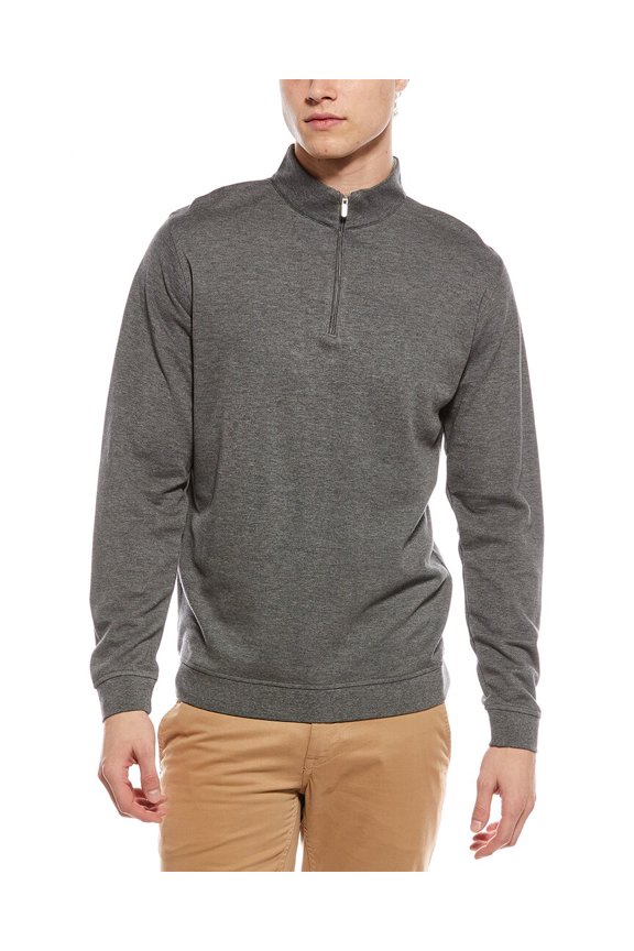 mens Quarter-Zip Pullover, XXL, Gray