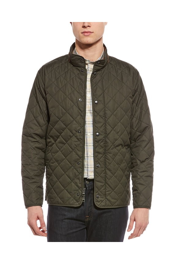 mens Quilted Jacket, m, Green