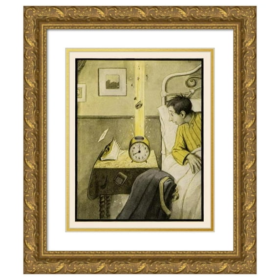Peter Newell 12x14 Gold Ornate Wood Frame and Double Matted Museum Art Print Titled - The Rocket Book Pl 17 (1912)