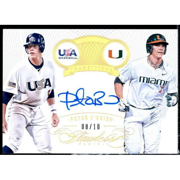 Peter O'Brien Card 2016 Panini Flawless Transitions Signatures Gold #TPO