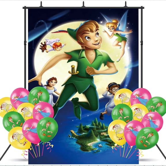 Peter Pan Backdrop Banner Balloons Party Decorations Supplies Taspestry Wall Decor Background Poster