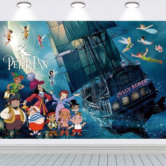 Peter Pan Background Backdrop Taspestry Birthday Post Banner Party Supplies Wall Decor
