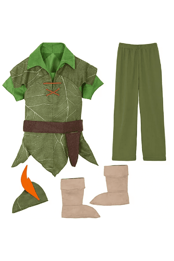 Peter Pan Boys Costume Outfit 5pc Set Kids Size 9/10