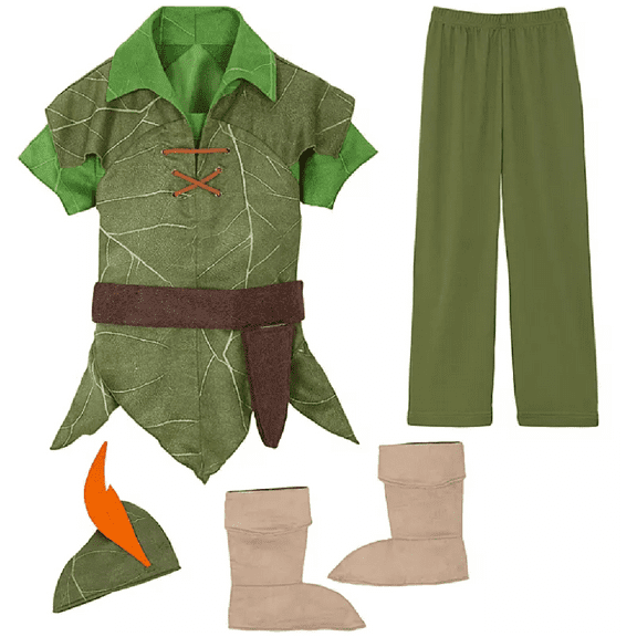 Peter Pan Boys Costume Outfit 5pc Set Kids Size 9/10