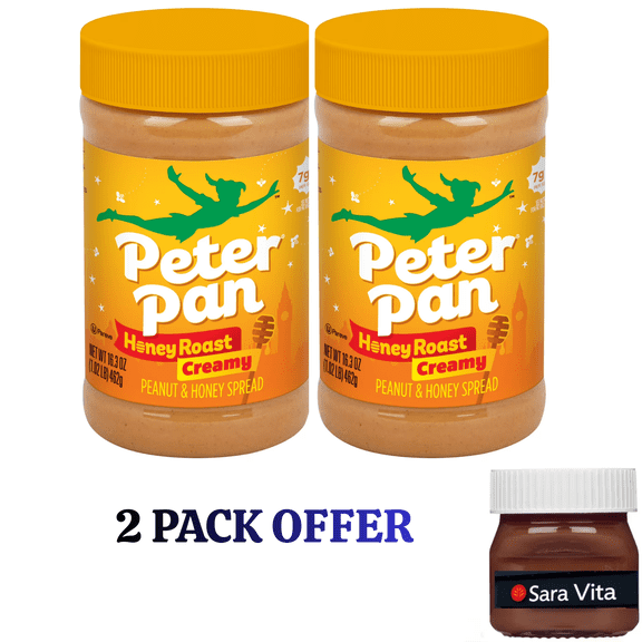Peter Pan Creamy Honey Roast Peanut Butter, Smooth Peanut Butter Spread, Gluten-Free, 16.3 oz Jar