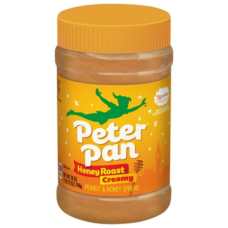 Peter Pan Creamy Honey Roasted Peanut Butter Spread,Smooth, Gluten-Free, 28 oz Jar