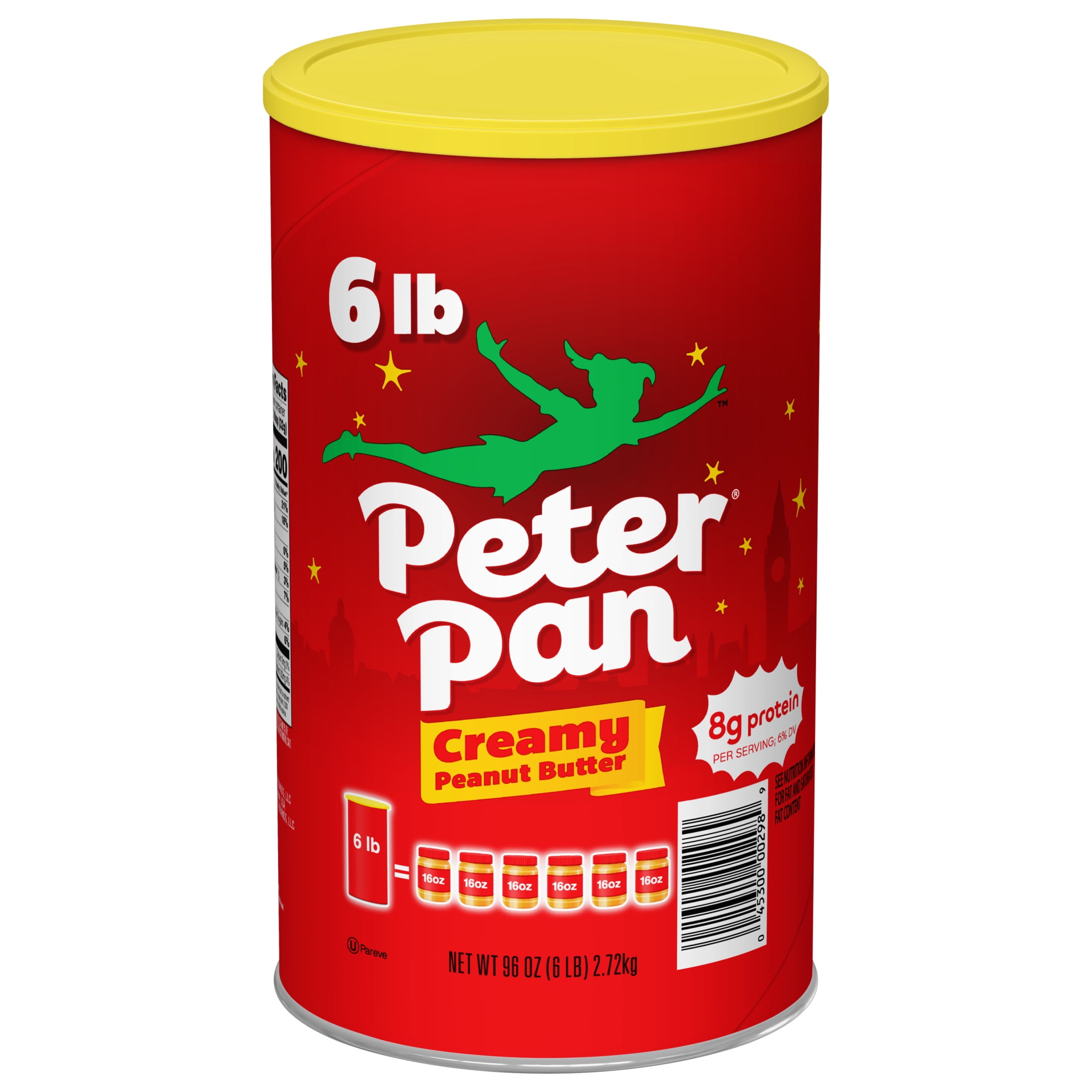 Peter Pan Creamy Peanut Butter, Smooth, Gluten Free Peanut Butter, 96 oz Tub