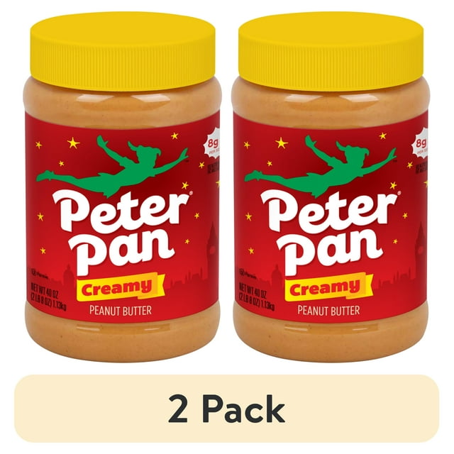 (2 pack) Peter Pan Creamy Peanut Butter Spread, Smooth, GlutenFree, 40