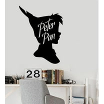 Peter Pan Cute Peter Pan Disney Movie Character Silhouette Cartoon Vinyl Wall Art Sticker Wall Decal Decoration For Home Room Wall Boys Girls Room Playroom Wall Décor Décor Design Size (30x22 inch)