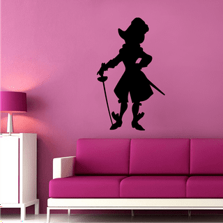Captain Hook And Peter Pan Sword Fight Silhouette Disney Movie Scene Vinyl  Wall Art Sticker Wall Decal Decoration For Home Room Wall Boys Girls Room  Playroom Wall Décor Décor Design Size (30x22