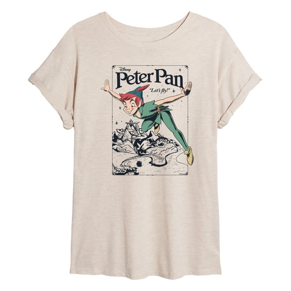 Peter Pan - Flying - Juniors Oversized Graphic T-Shirt