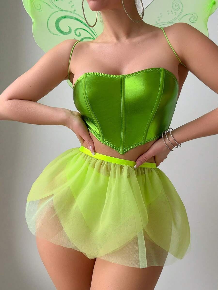 sexy fairy lingerie Sexy Green 3Pc Tinker Fairy Costume – AMIClubwear main image 0