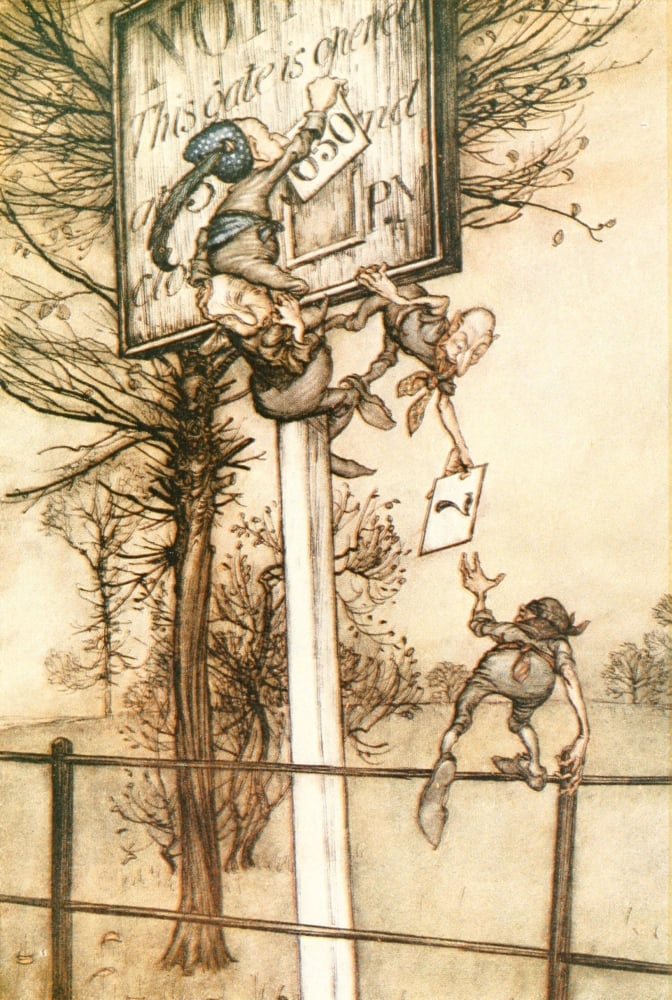 Peter Pan in Kensington 1912 Fairies change the board Canvas Art - A Rackham (18 x 24)