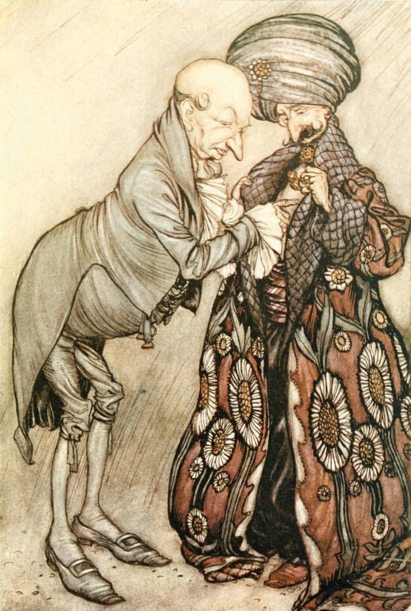 Peter Pan in Kensington 1912 He shook his bald head Canvas Art - A Rackham (24 x 36)