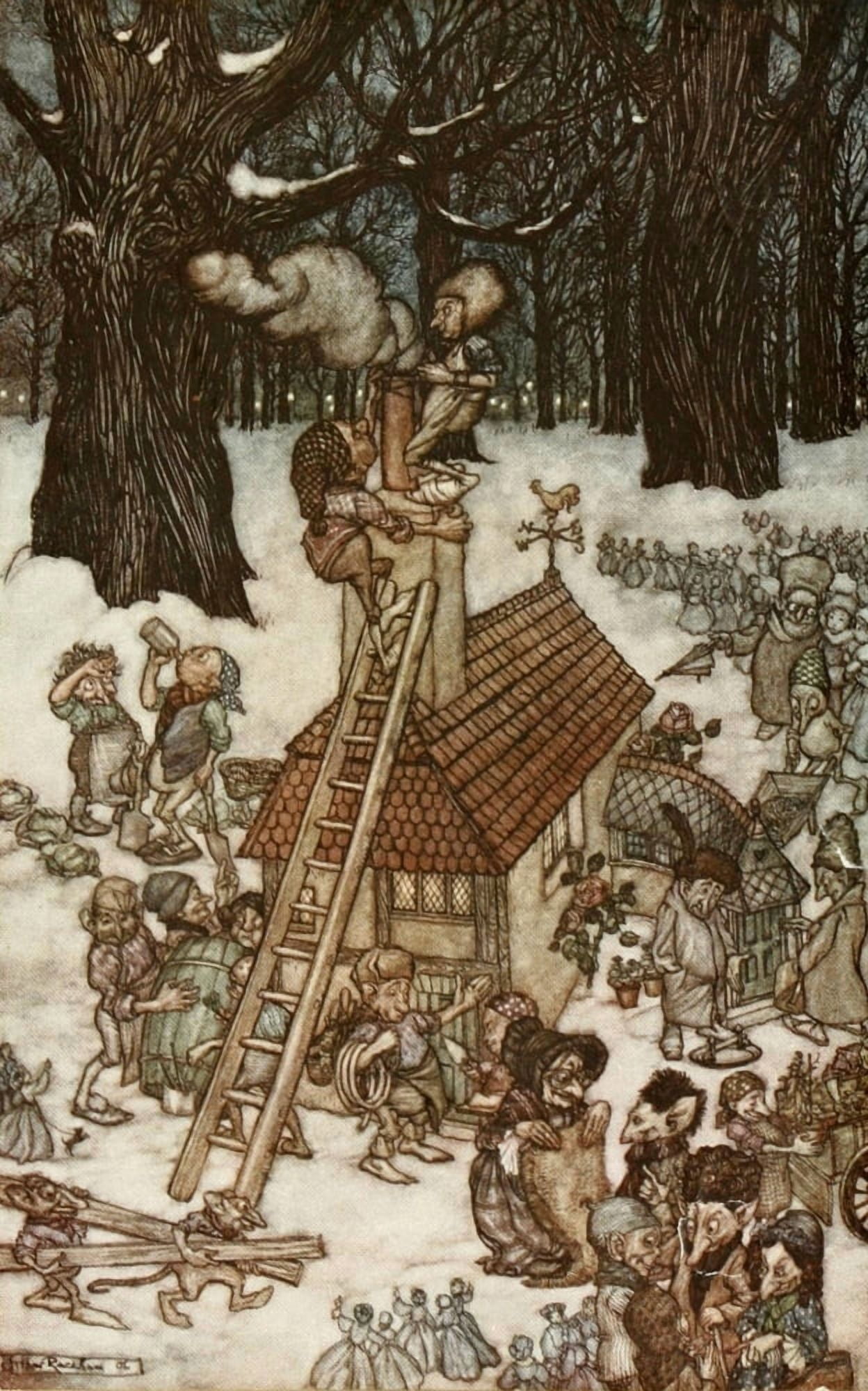 Peter Pan in Kensington 1912 House for Maimie Canvas Art - A Rackham (24 x 36)